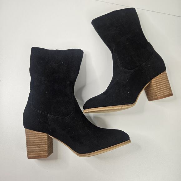 Hey Girl by Corkys Wicked Womens Sz 7 Black Slip On Heel Boots New Wo Box - Picture 5 of 8